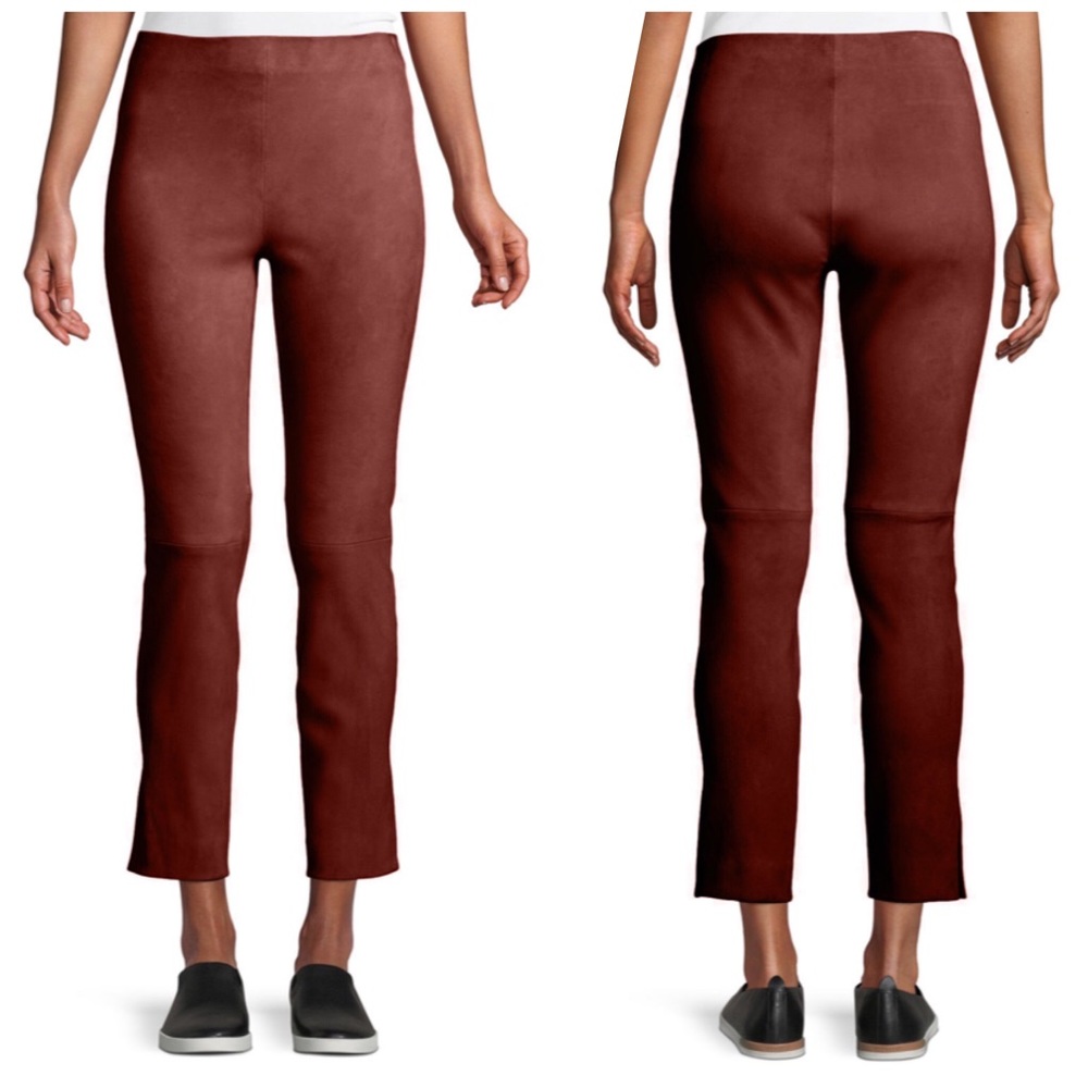 VInce. Ginger Suede Stretch Crop Flare Leggings